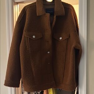 American Eagle Outfitters Brown Teddy Jacket